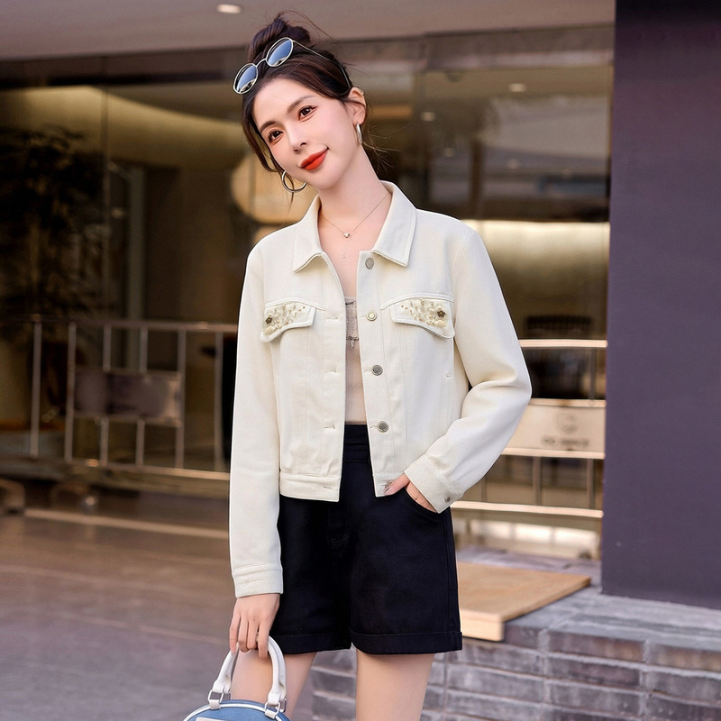 2026 Spring New Women's Short Top Fashionable Jacket Denim Versatile Casual Short Coat Lh6009 2026 Spring New Women's Short Top Fashionable Jacket Denim Versatile Casual Short Coat Lh6009