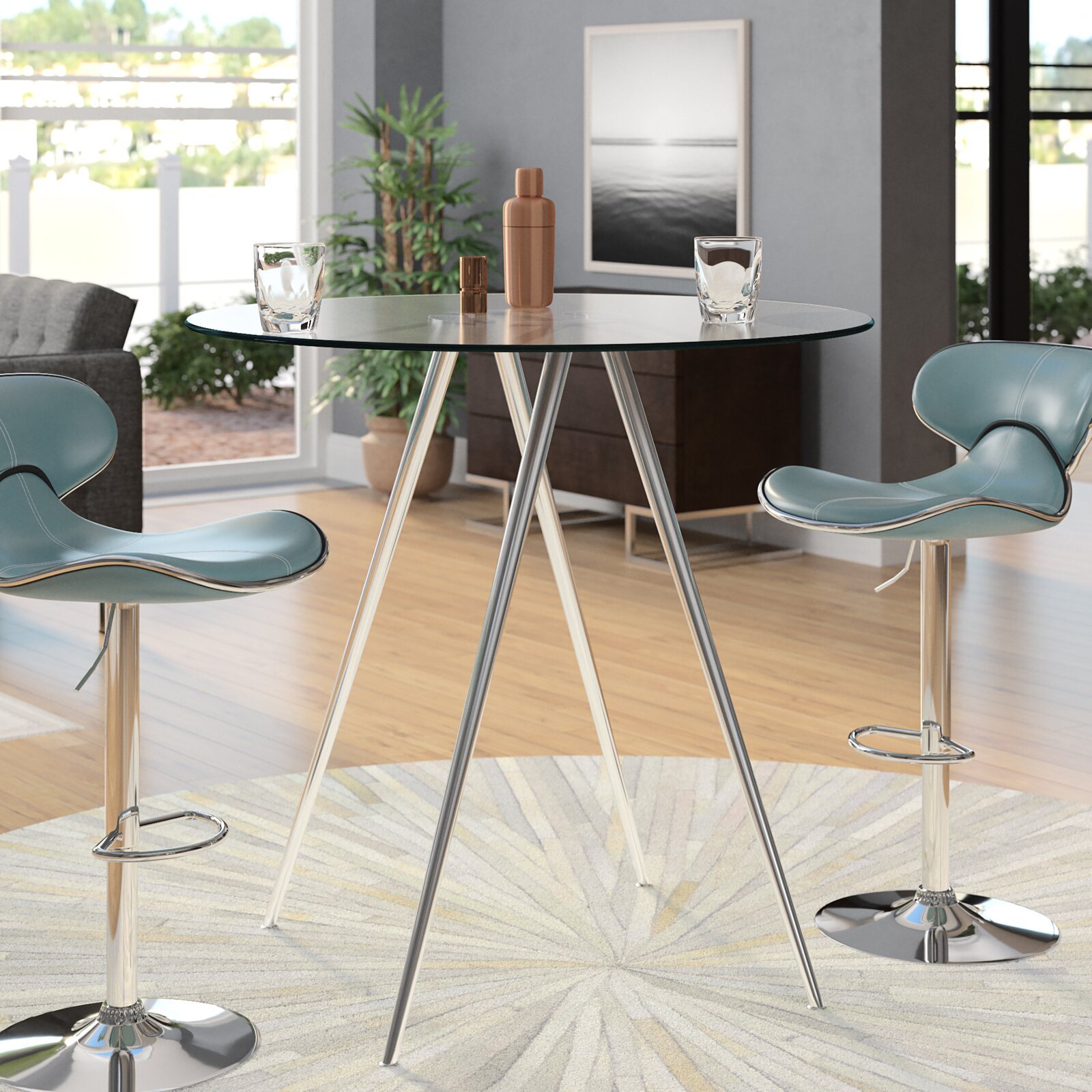 Mesa de comedor de vidrio, mesa de comedor de exportación, mesa de vidrio temperado de lujo, mesa de comedor transparente de alta calidad image 1