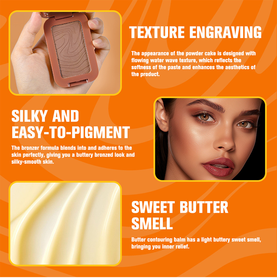 lakerain Butter Bronze Contouring Powder for Contour and natural hairline Contouring powder Specification drawing