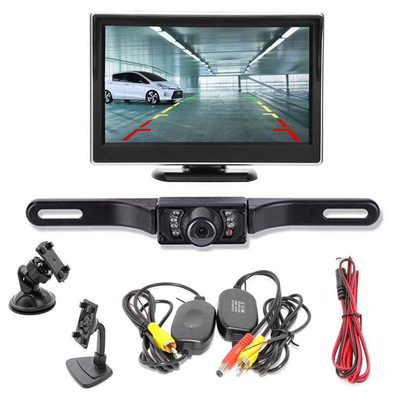 5 inch HD car display external wireless 2.4g reversing camera car Rear View system reversing image