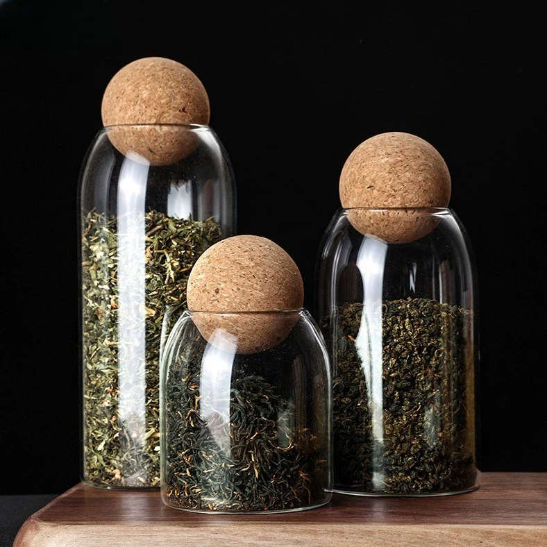 Корковая пробка, высокоборосиликатное стекло, банка для кофейных зерен, термостойкая кухонная многофункциональная банка для хранения зерна, банка для хранения продуктов питания