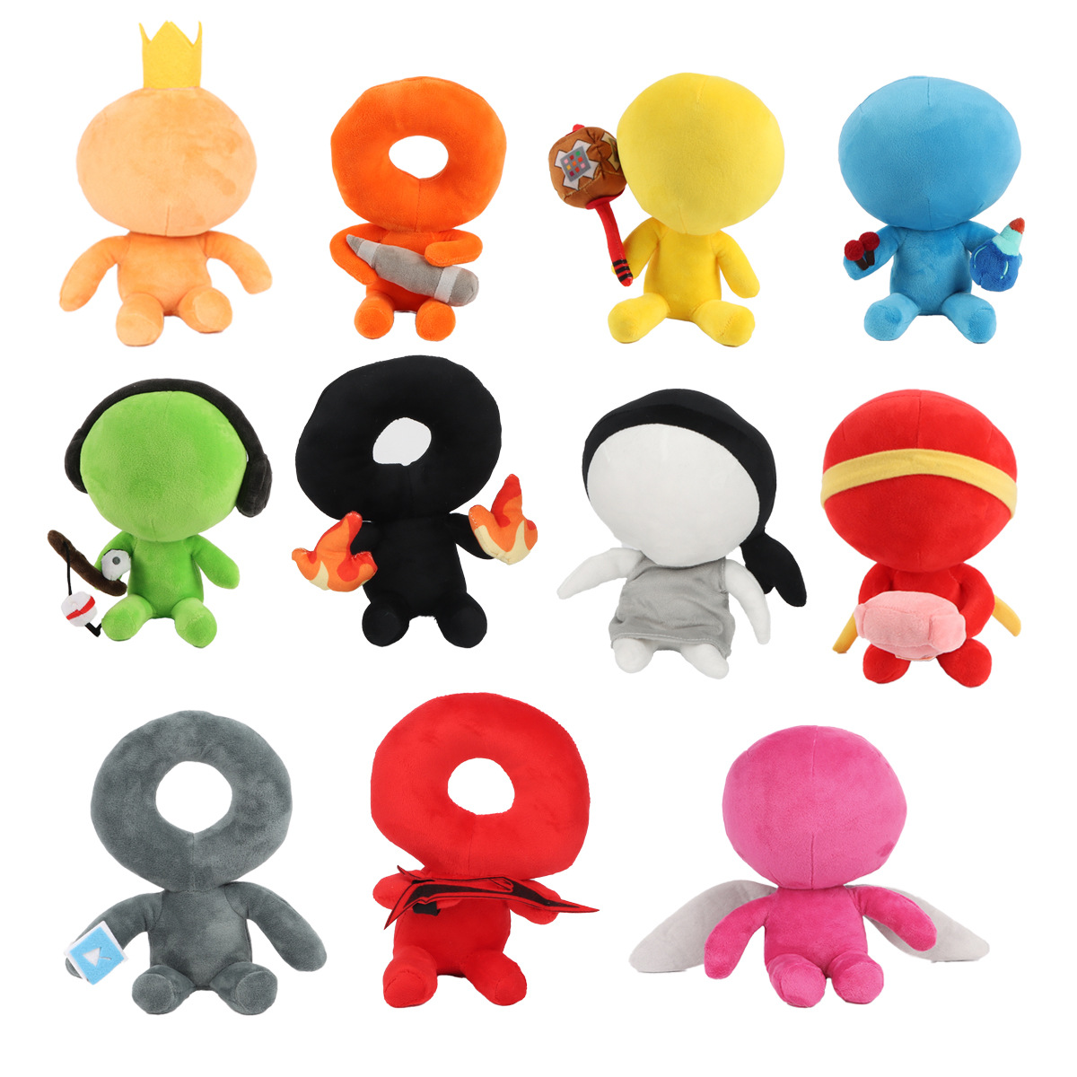 Cross-border new green fishing doll cartoon game surrounding yellow plush doll modeling toy doll