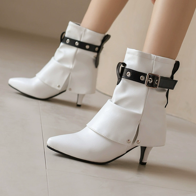 Ankle boots Willow, pleated spliced upper, 6.5 см heel, imported PU lining