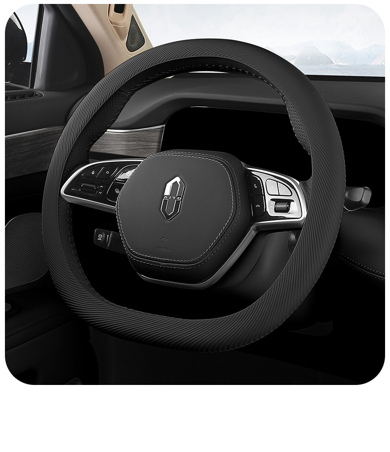 Liquid Silicone Steering Wheel Cover, Suitable for All Seasons, Non-Slip, Breathable, Ice-Feel Grip Cover, Gray, Beige, Red Tea, Orange, Apricot