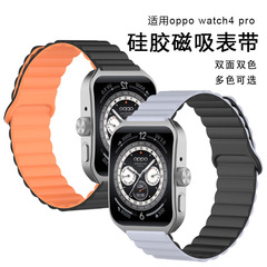 Suitable for oppowatch4pro watch strap two-color silicone magnetic reverse buckle flat head quick release universal 22mm watch strap