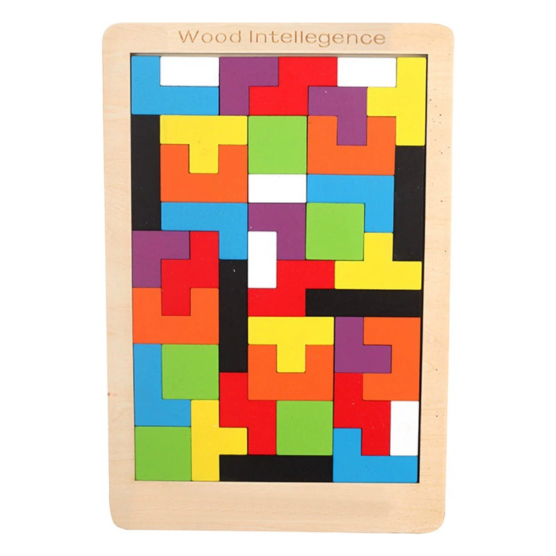 Деревянные Тетрис Детские мозговые блоки головоломки Веселая сборка Настольная игра Детские игрушки раннего образования
