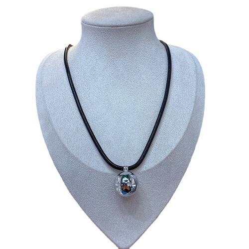 Round ball hemp rope necklace for women, cold and indifferent style, high-grade, light luxury, small design, clavicle chain, sweater chain 