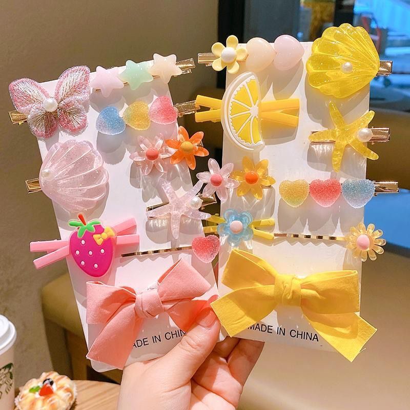 Baby hairpin children's cute bow broken hairpin student little girl headdress hairpin does not hurt hair set Wholesale