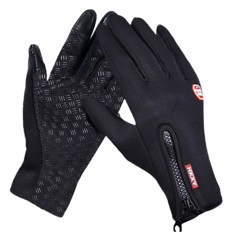 Guantes de pantalla táctil invierno cálido hombres y mujeres que montan deportes al aire libre antideslizante nieve escalada cremallera motocicleta guantes de lana