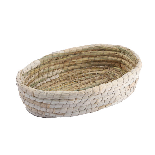 Hand-woven rabbit straw nest warm and breathable straw mat pet nest guinea pig hamster straw nest suitable for all seasons