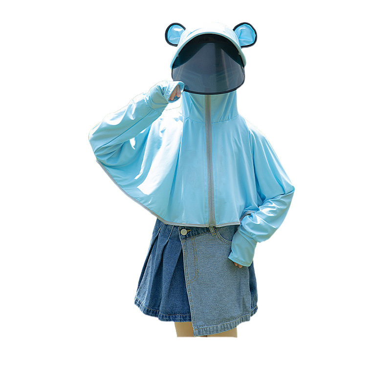 새로운 어린이 옷 공주 스타일 경량 통기성 학생 버전 자외선 타기 옷 에어컨 옷