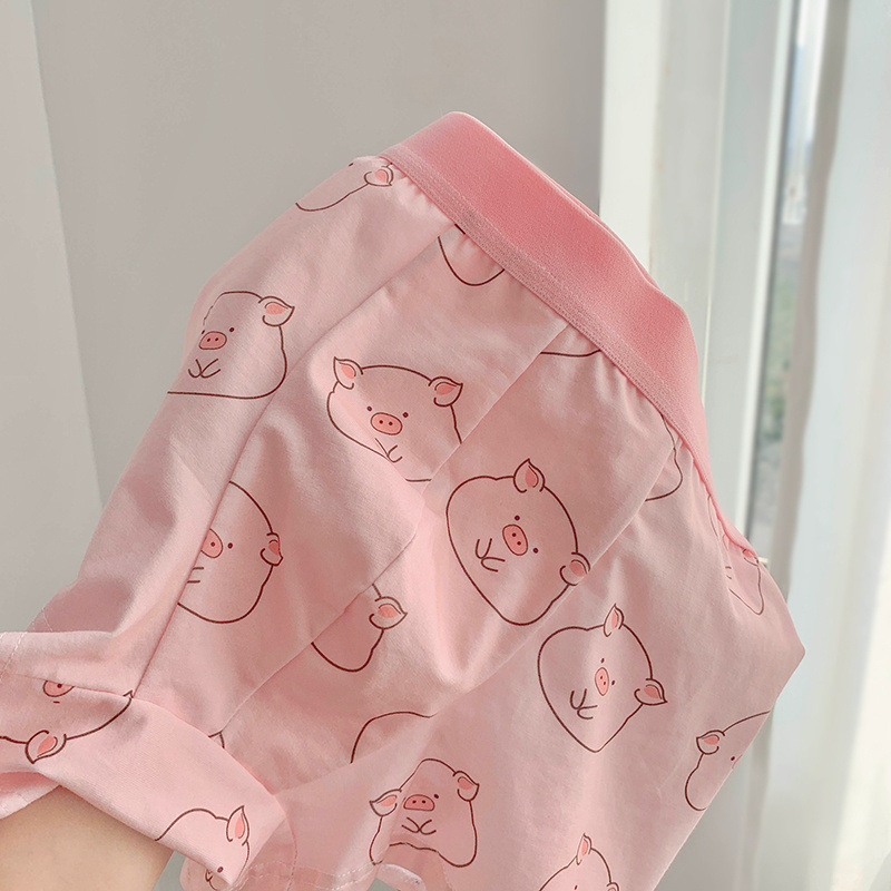 Piggy Underwear ~ Men's Trendy Personality Cute Cartoon Summer Pure Cotton Boxer Briefs for Boys