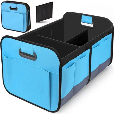 Cross-Border Car Trunk Storage: Car storage bag/box - blue