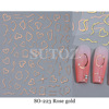 Nail stickers, adhesive fake nails contains rose for manicure, suitable for import, new collection, french style, pink gold