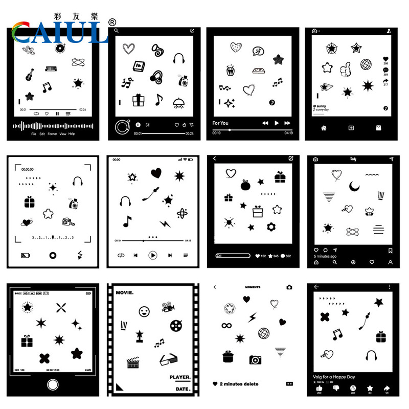 Suitable for Polaroid Instant Photos, Decorative Border Stickers, 12 Creative and Cute Mini Decorative Accessories