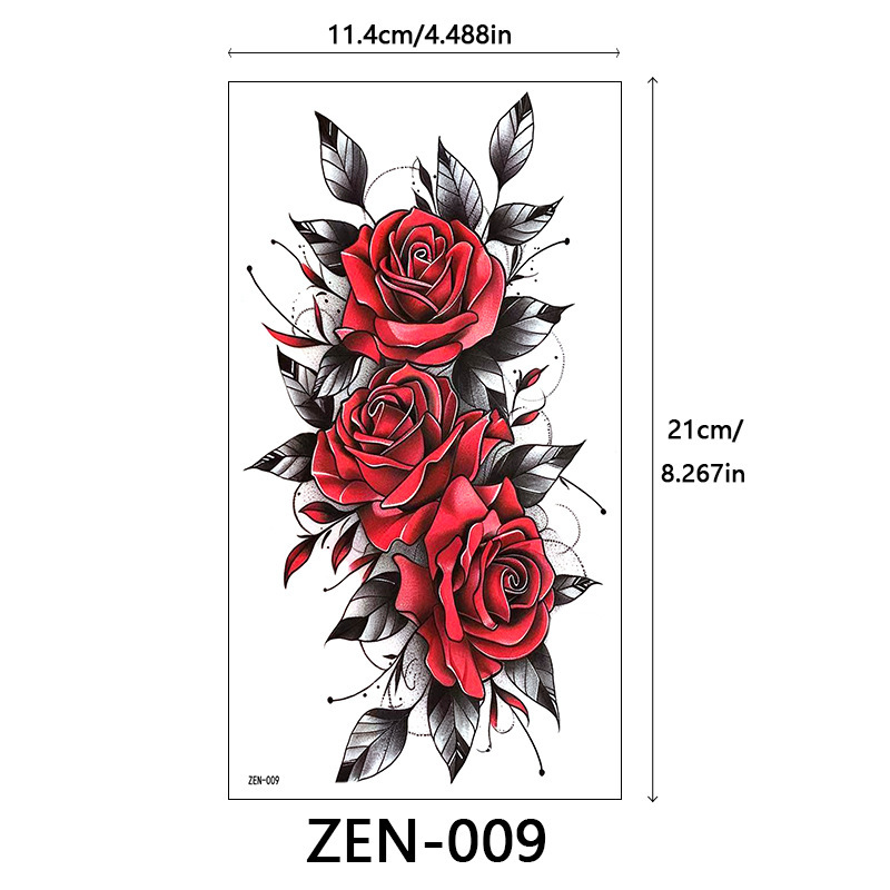 新品跨境 ZEN小全臂纹身贴半臂纹身贴动物花朵万圣节纹身贴tattoo|undefined