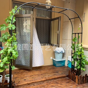 Gardening Flower Rack Plastic-covered Climbing Rack Rose Grape Stand Garden Balcony Flower Rack Outdoor Arch Long Corridor Arch