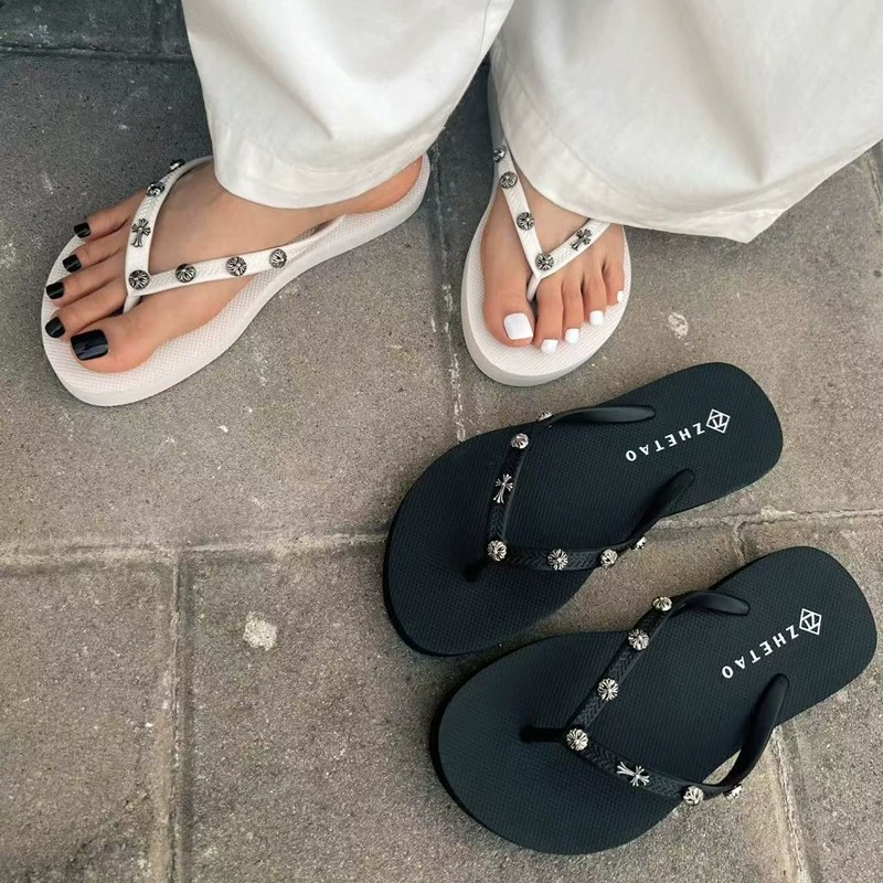 Шлепанцы zhetao2025 весна-лето новые тапочки с толстой подошной ножкой сплошной цвет