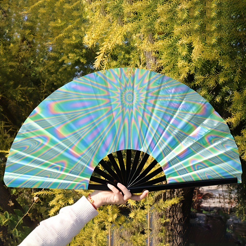 Ventilador de kung fu europeo y americano personalizado abanico de impresión UV pedido mínimo 100 hueso de bambú hueso plástico 33cm ventilador de gran tamaño