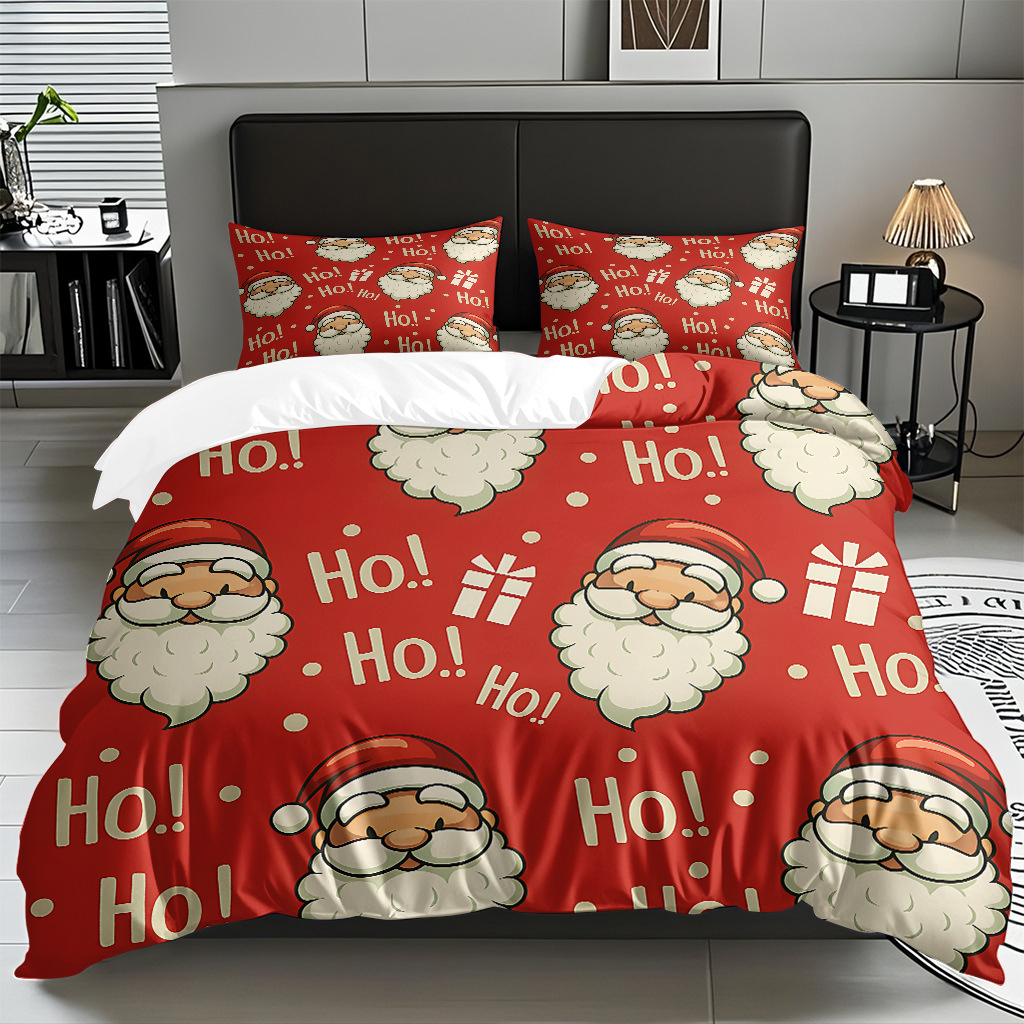 Textiles caseros transfronterizos patrón navideño suave polirido quilt kit de impresión digital HD TEMU / JIT