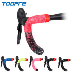 TOOPRE Chrysanthemum Pattern Road Bike Handlebar Strap Ultra-Light Fixed Gear Bicycle Strap PU Anti-Slip Silicone Shock Absorbing Sweat Absorbent