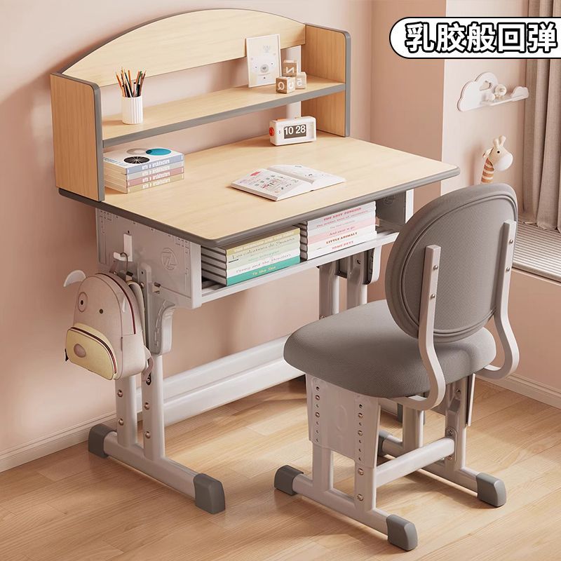 School-Style Children's Desk Writing Desk Study Adjustable Desk and Chair for Primary and Secondary School Students Study Training Class Tutoring Desk