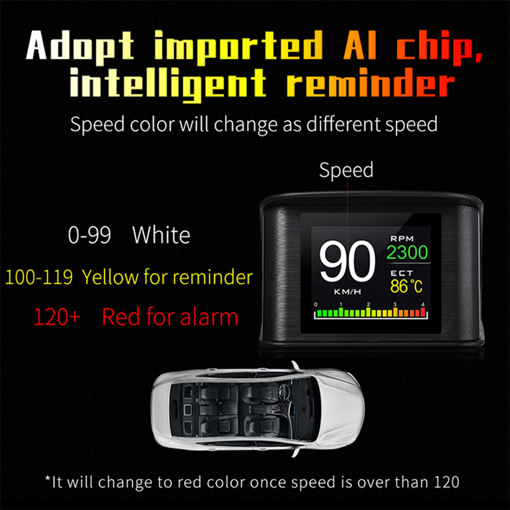 P10 Car Hud Head-Up Display Car Projector Driving Computer Obd2 Head-Up Display High-Definition Digital