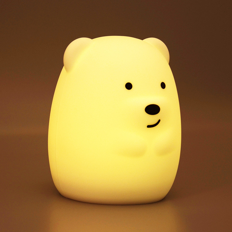 Bear Silicone Led Pat Light Usb Charging Remote Control Colorful Color Changing Atmosphere Bedside Light