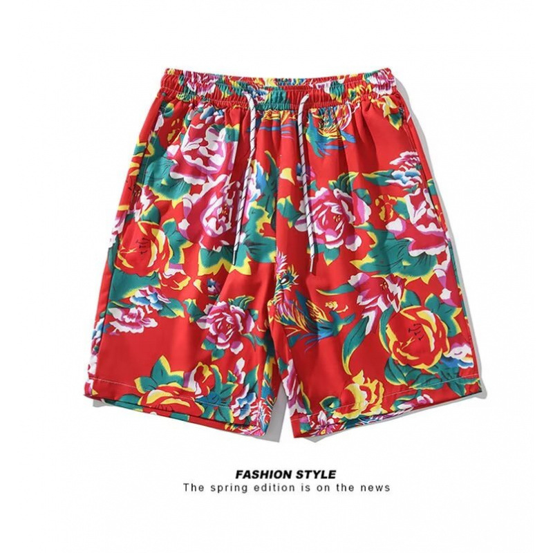 Xia Xin Unisex Large Floral Beach Shorts Plus Size Northeast Floral Shorts Team Shorts Sports Basketball Shorts