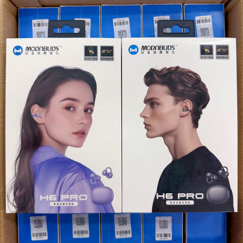 Bluetooth earphones with long battery life, modern design, clip-on design, suitable for sports, gaming, music listening, and calls, with good sound quality and dual-mic noise reduction, available for wholesale