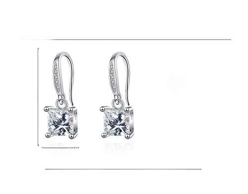 Wish Amazon imitation moissanite four-claw earring stud earrings for women, elegant and noble, French-style earrings