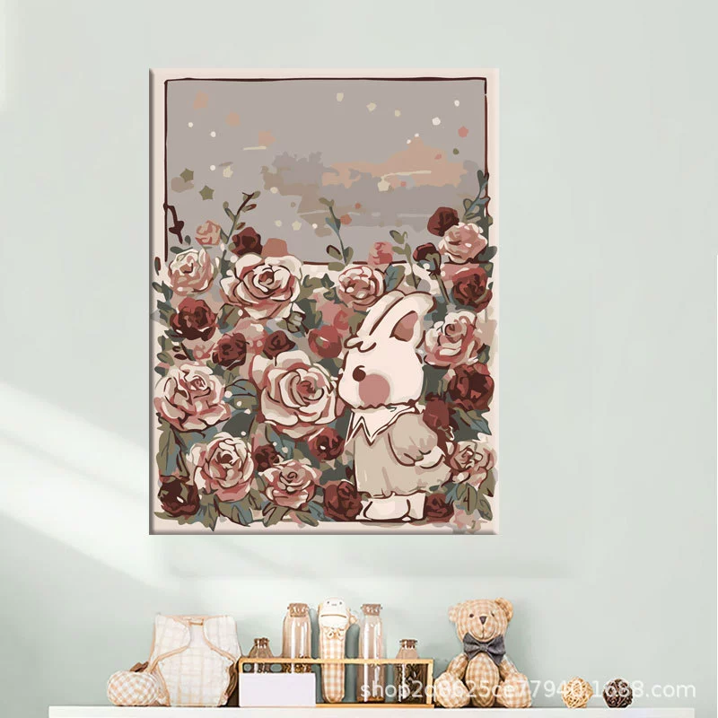 40*50 оптовая DIY дистанционная цифровая масляная живопись вручную заполненная акриловая горяче-стиль декоративный пейзаж цветочное заполнение декоративная живопись