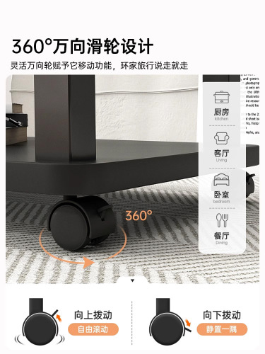 Coffee table living room household small apartment movable sofa side table modern simple tempered glass simple small table