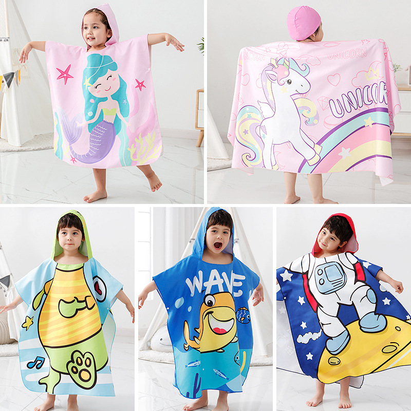 New Children's Beach Towel Cartoon Swimming Bath Boys and Girls Hooded Cloak Absorbent Small and Medium Children's Cloak Bath Towel New Children's Beach Towel Cartoon Swimming Bath Boys and Girls Hooded Cloak Absorbent Small and Medium Children's Cloak Bath Towel