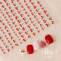 Aha Nail Art Клейкая наклейка Новый Зеленый Лимон Апельсин Грейпфрут Вишня Фрукты Украшения для ногтей Наклейка
