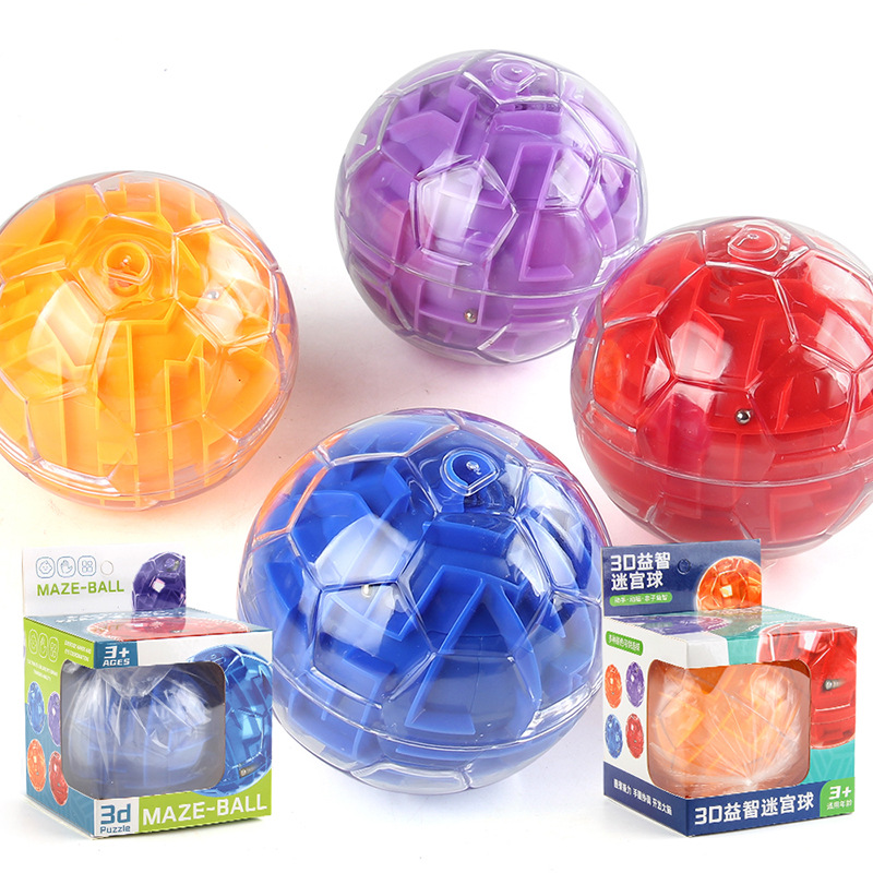 Cross-border 3D stereoscopic magical maze ball intelligence bead toy Children's focus balance rolling bead challenge game
