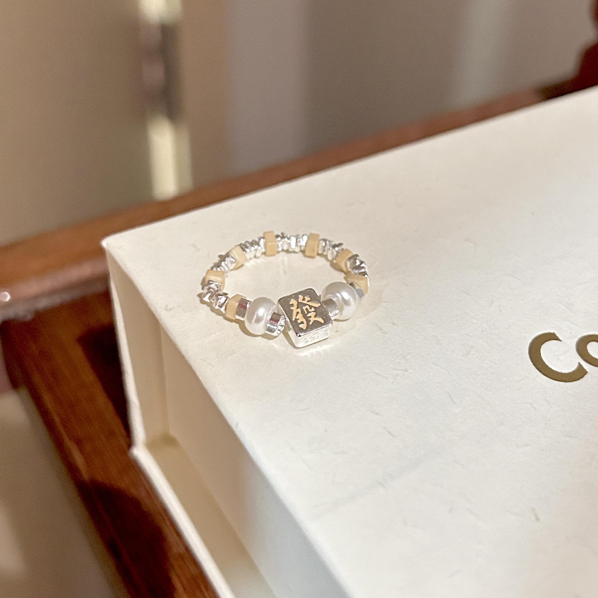 Anillo mahjong de plata de ley 925 con circonitas para mujer_voghion.com