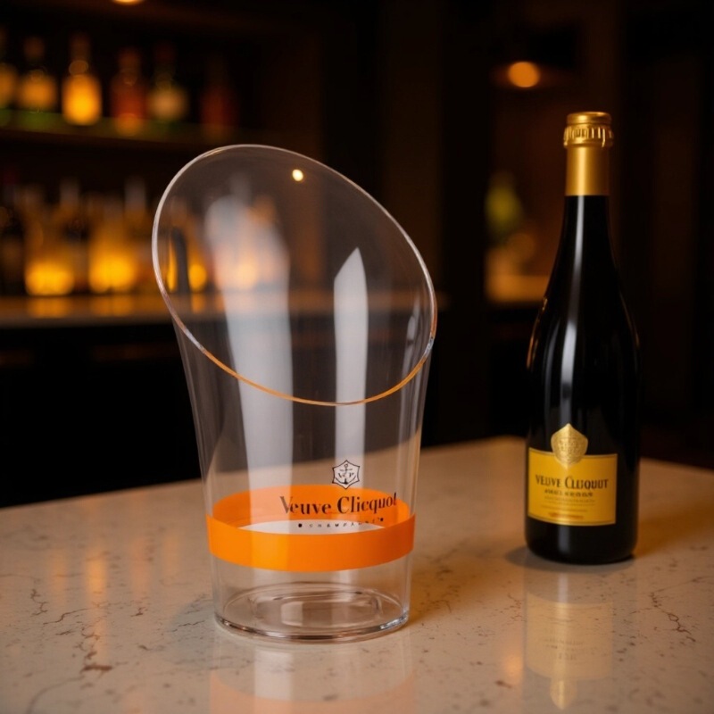 Export Custom Color Logo Transparent Acrylic Champagne Glass Ice Bucket Set