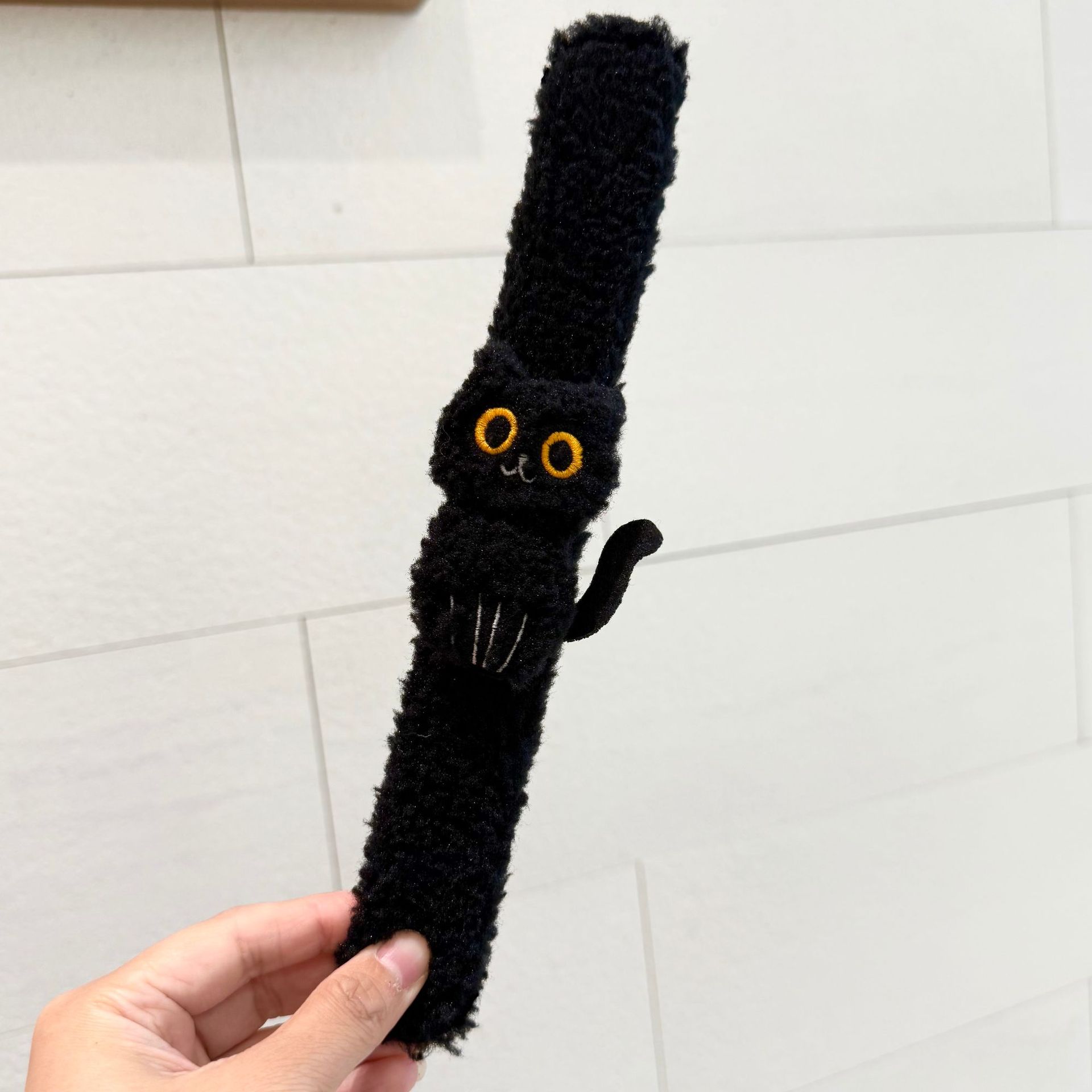 봉제 검은 고양이 스냅 링