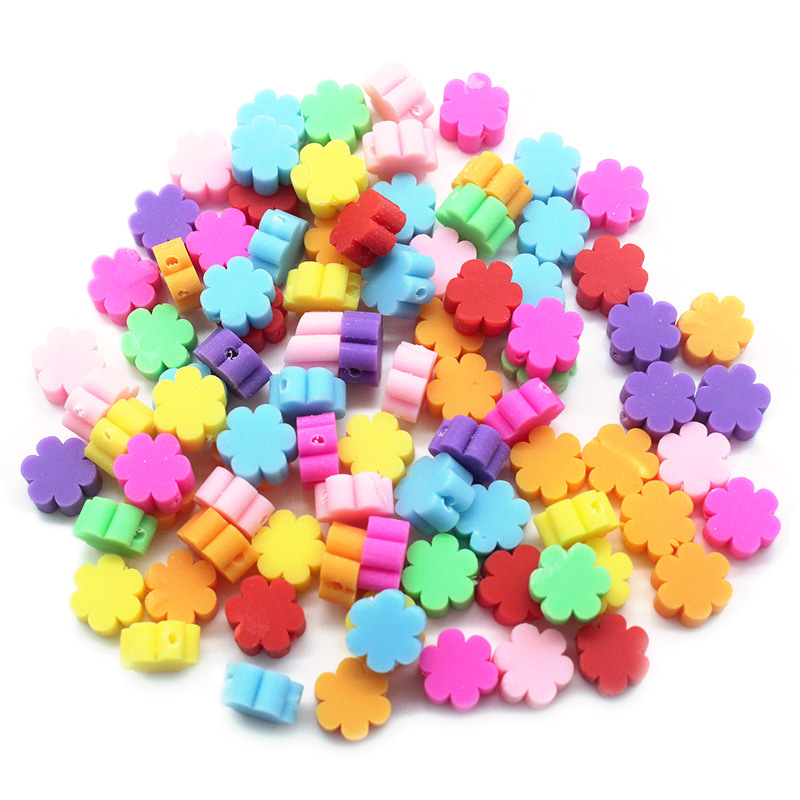 Cuentas de cerámica suave DIY, caras sonrientes, sueltas para pulseras y collares