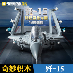 奇妙积木歼-15战斗机大国重器拼装飞机军事模型礼物男孩玩具23029