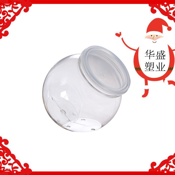 供应现货1350ml塑料斜口瓶 pet广口糖果罐 透明益智玩具包装容器