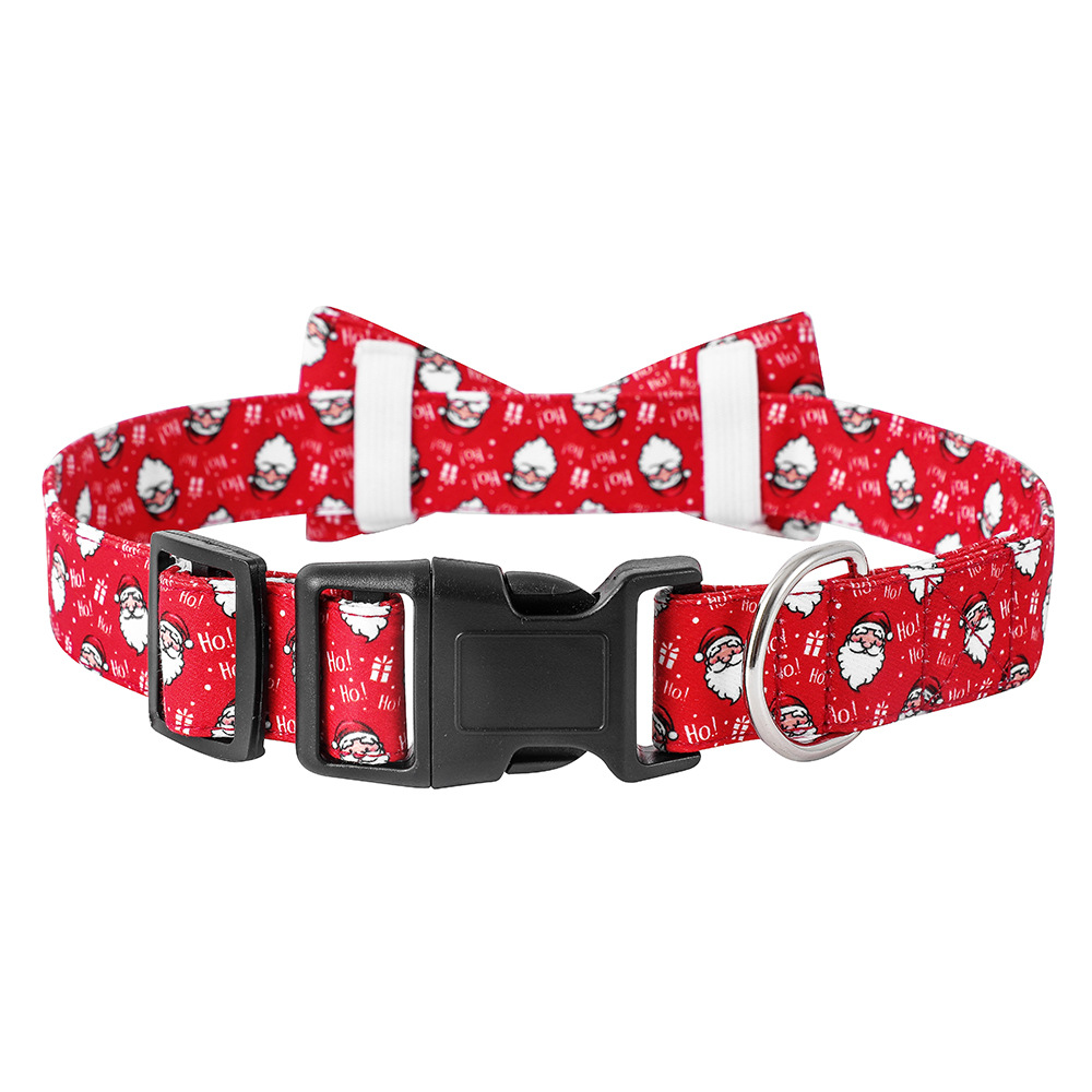 Transfronterizo spot mascota poliéster collar perro doble arco de navidad británico mascota corbata collar de mascota