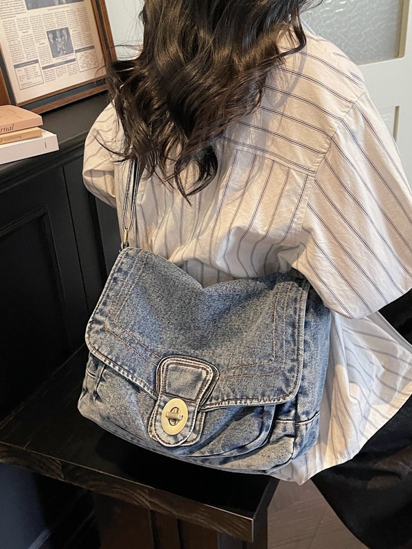 2026 nuevo bolso de denim de moda de mujer de gran capacidad retro mochila de alta calidad sensación de clase viaje bolsa de mano