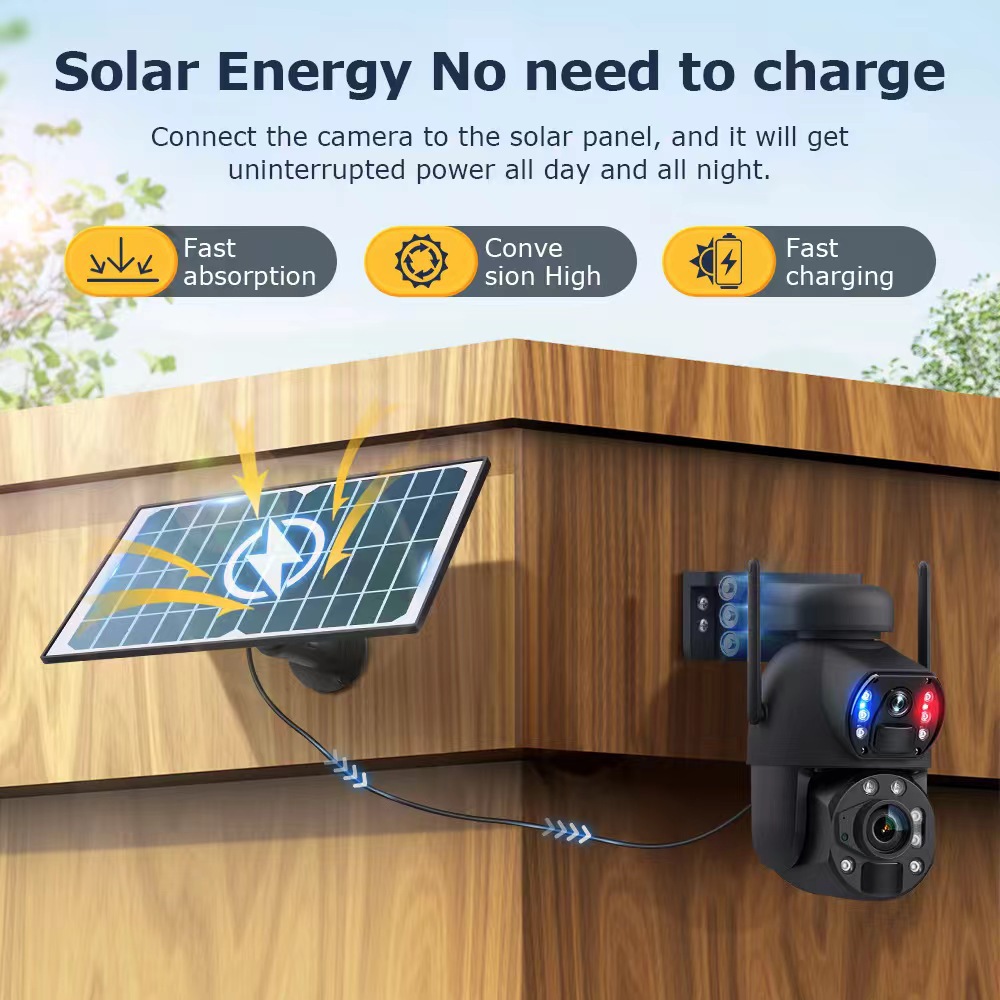 Solarüberwachungskamera mit niedriger Leistung 36x Zoom 4G Metallexplosionsgeschütztes Solarüberwachungssystem mit Kuppel