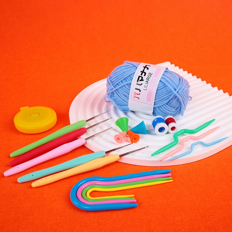 Трансграничная шерстяная плетеная инструментальная сумка для вязания крючком полный набор инструментов для начинающих новичков тканый набор инструментов X20