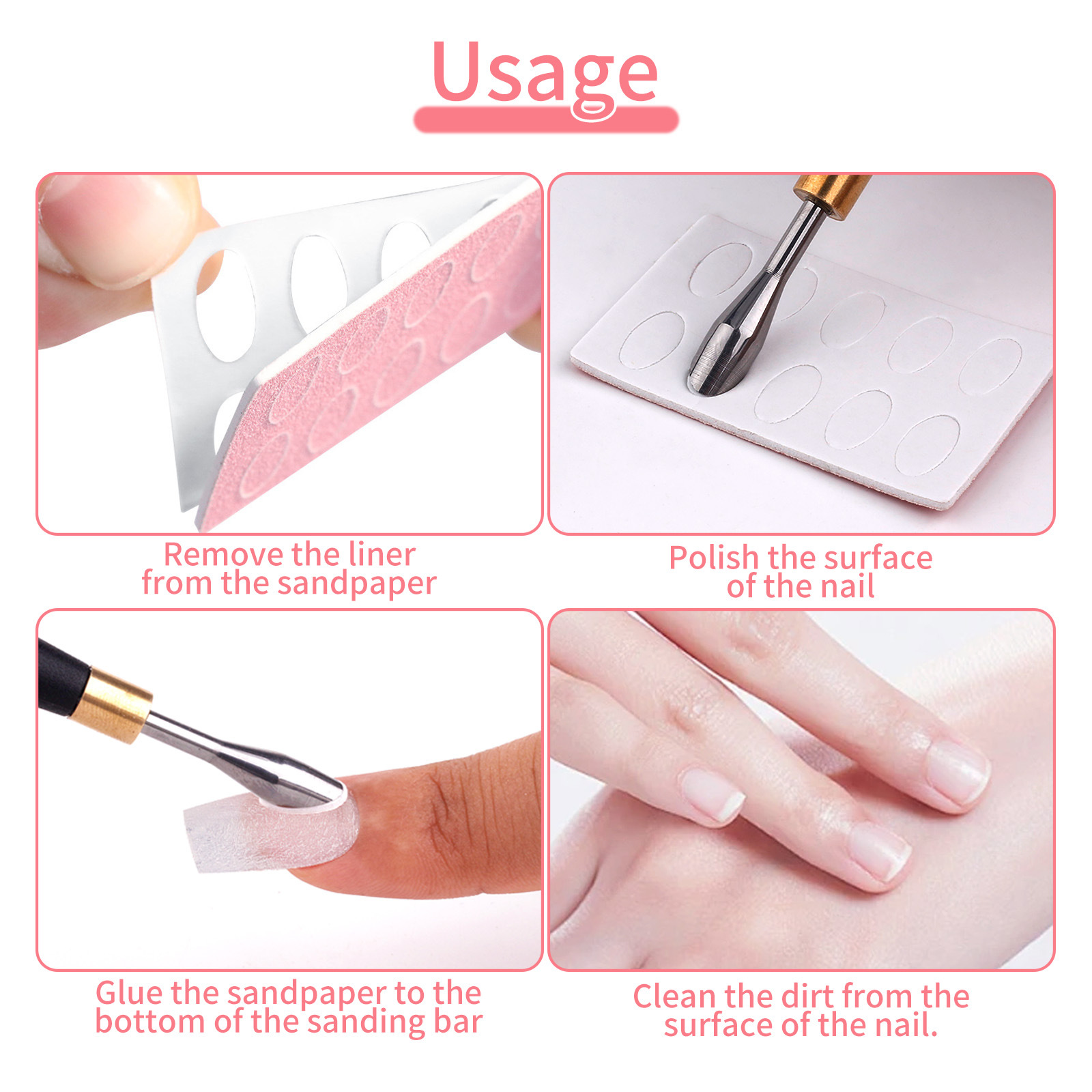 Push de acero para uñas transfronterizo Push de acero de herradura de doble cabeza ruso Push de piel muerta Pincel de manicura para pulir la superficie de la uña