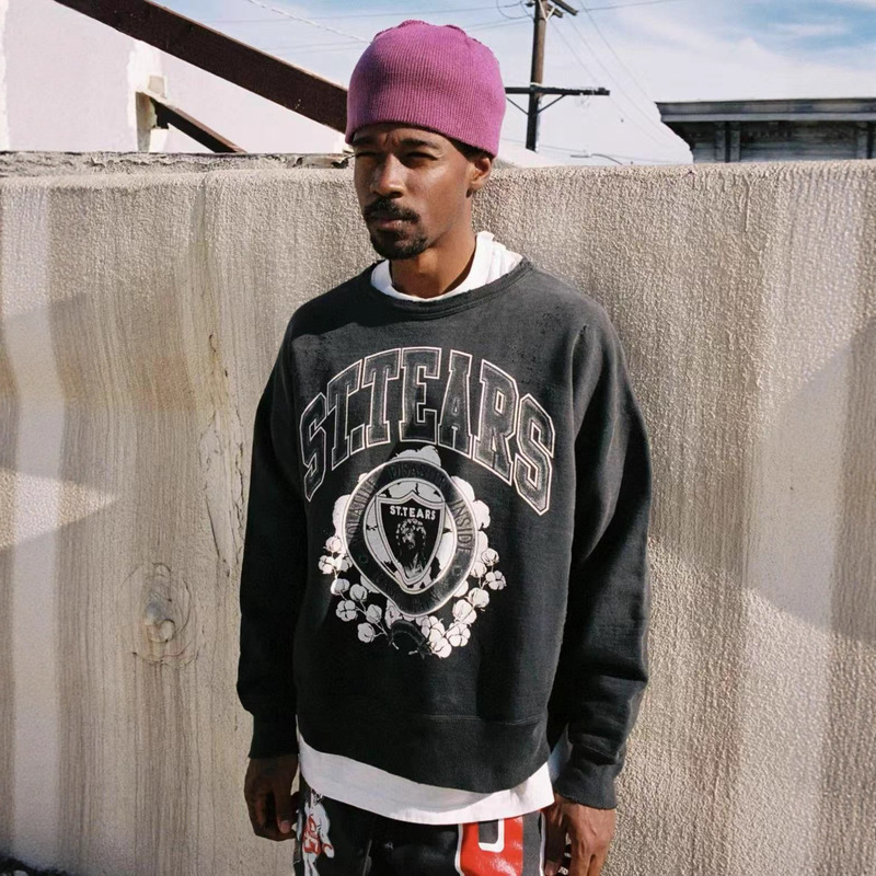 Saint Michael 25Ss Denim Tears Collaboration Dt_Crw Sweat Washed Hooded Sweatshirt Saint Michael 25Ss Denim Tears Collaboration Dt_Crw Sweat Washed Hooded Sweatshirt