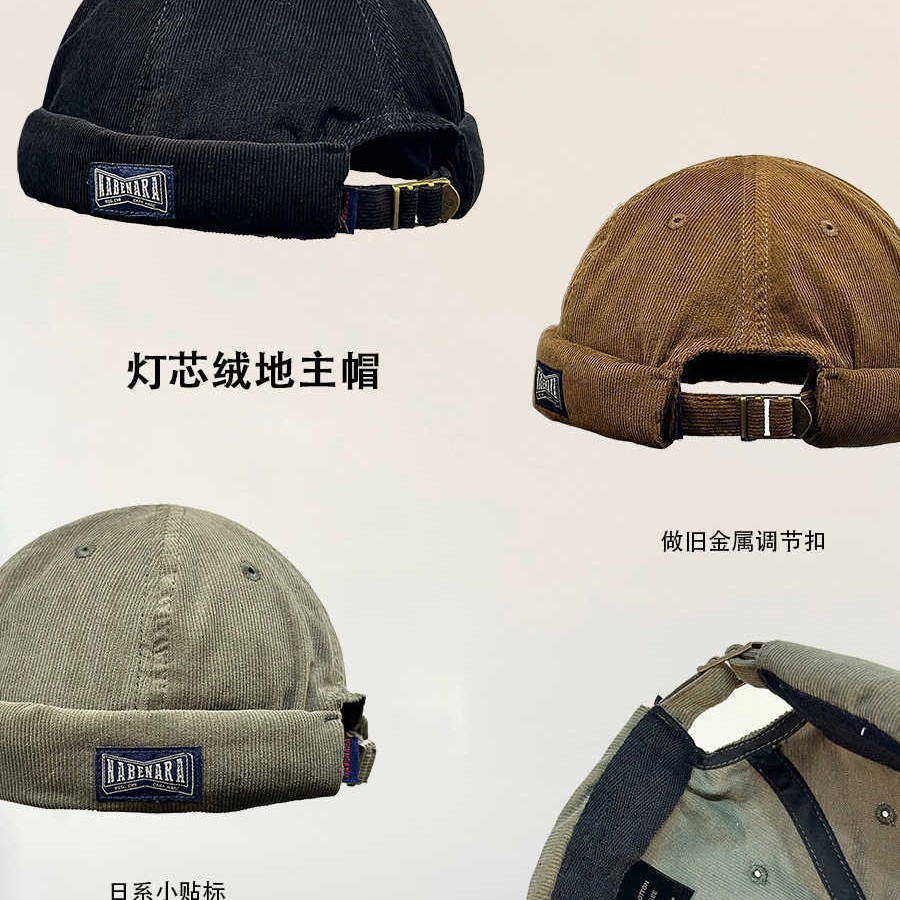 Otoño y invierno japoneses de vello retro gorra de piel de melón hombre hip-hop gorra de calle mujer gorra de moda universal