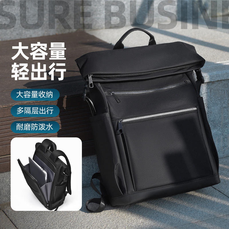 Fashionable Men's Polo Backpack for Business Trips, Large Capacity 15inch Laptop Backpack for College Students